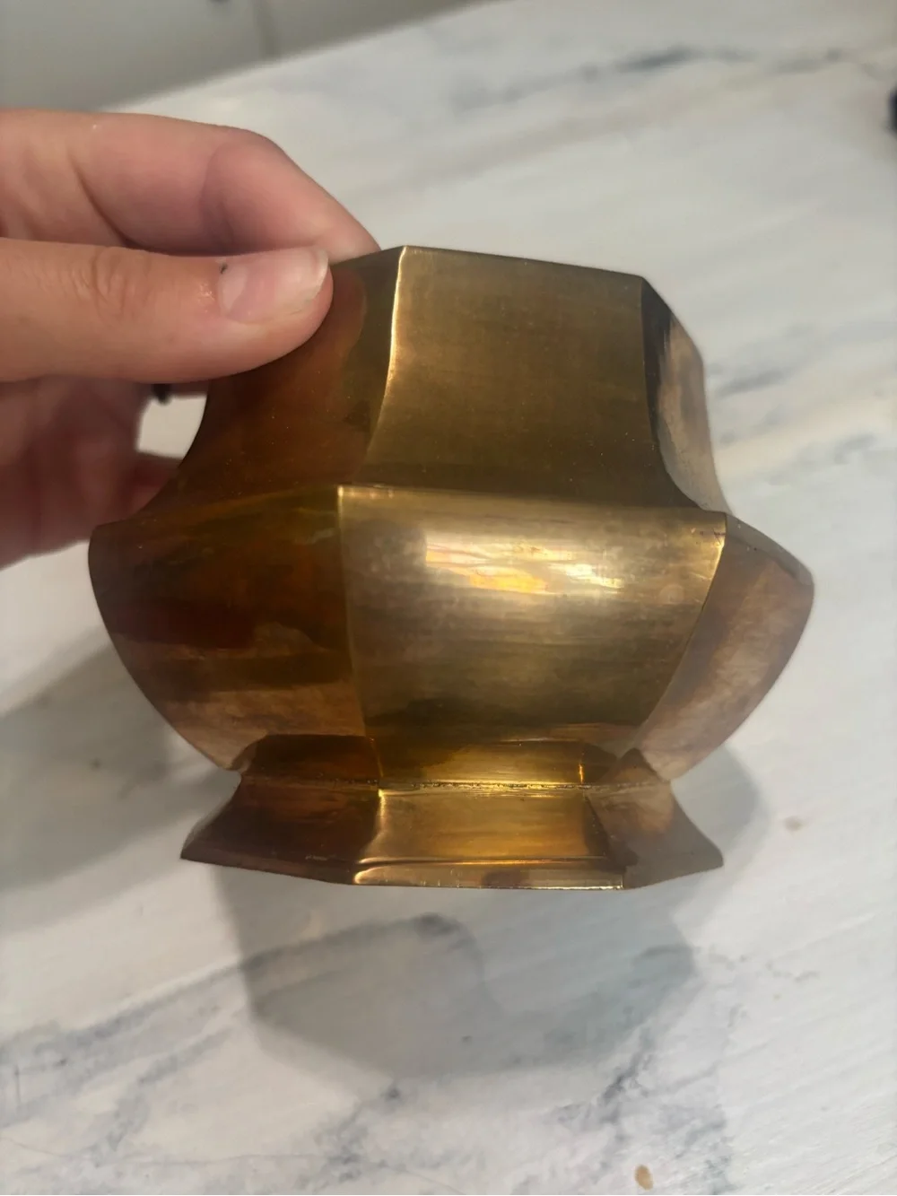 Brass Octagonal Decorative Bowl - Brass Home Accent